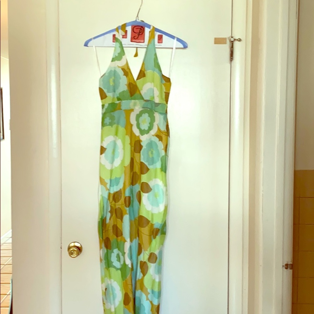 Long  Linen flowered Odille  dress sz 6